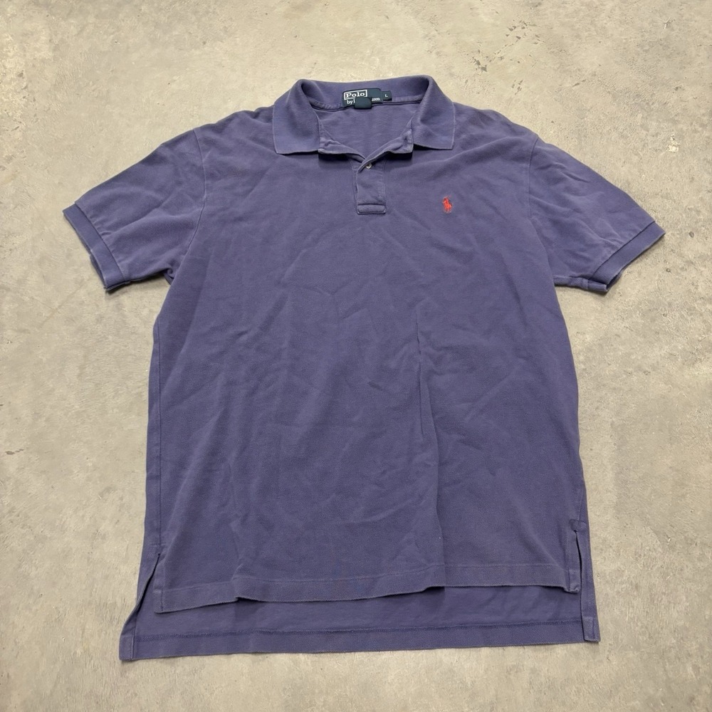 Polo Ralph Lauren Mens Polo Shirt Size Large Purple Short Sleeve Preppy Red Pony